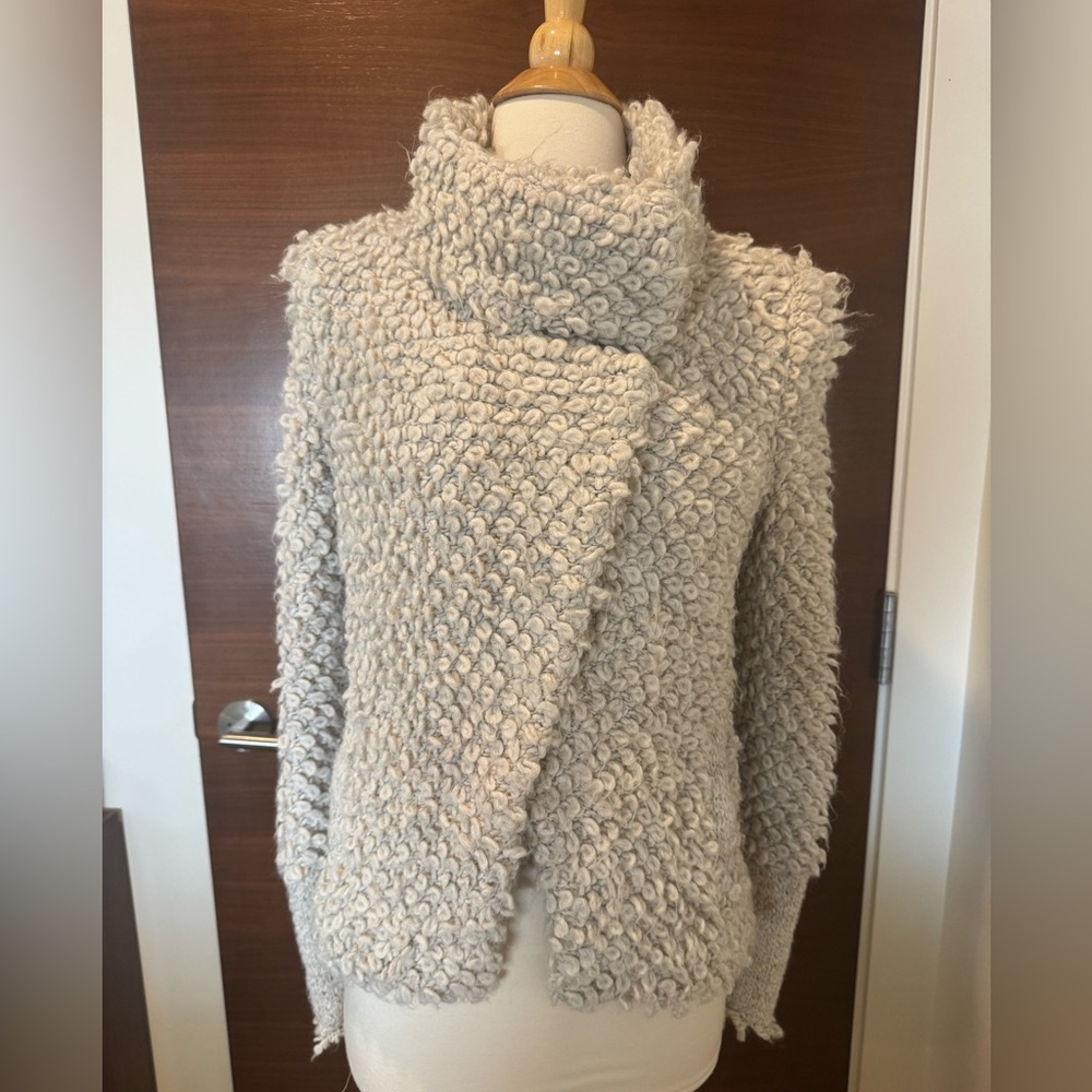 IRO Cream Loop Knit Jacket.